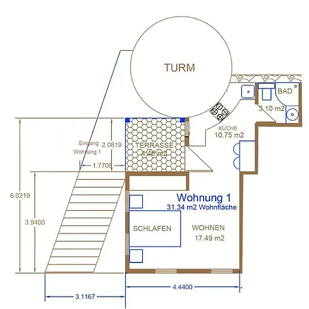 Apartment Blaue Wohnung- *